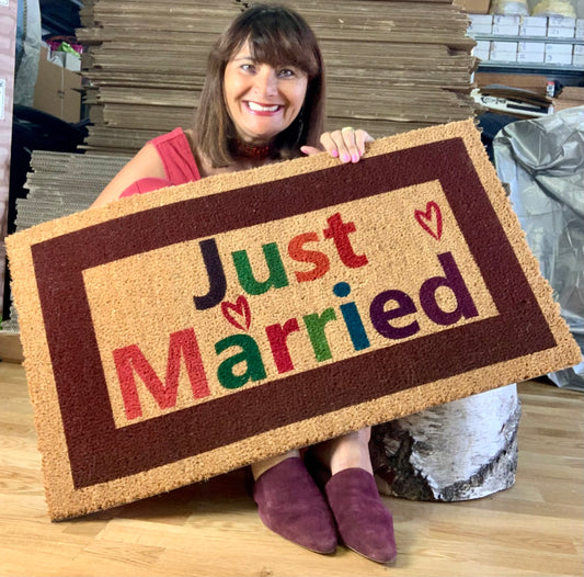 Scegli e acquista lo Zerbino Personalizzato #justmarried LOVEDOORMAT