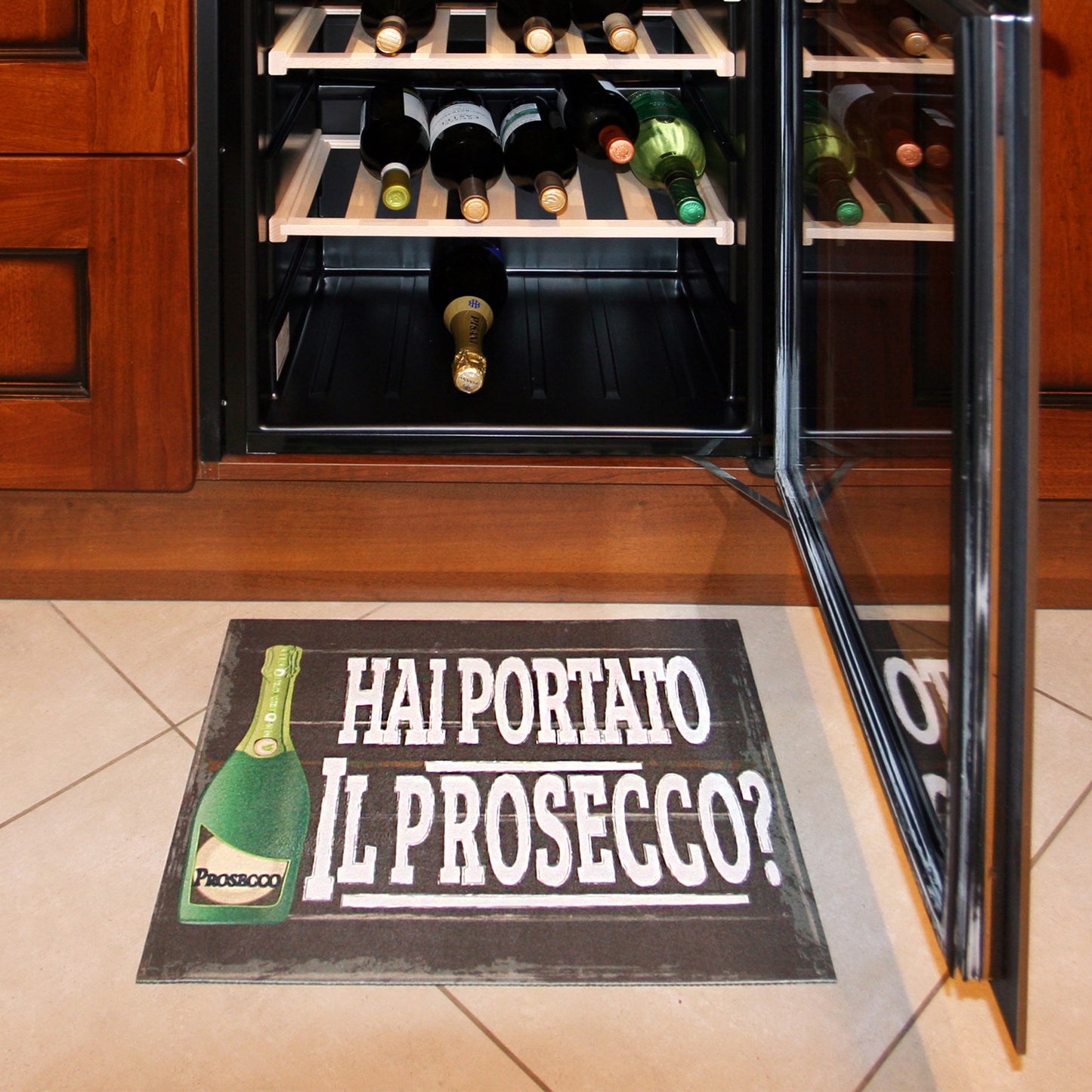 Tappeto – Hai Portato il Prosecco – LOVEDOORMAT in Feltro e Gomma, Personalizzabile