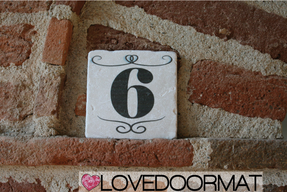6 - Formella Numero Civico – Sublime – LOVEDOORMAT in Marmo 100% Naturale, Numeri, Lettere e Terminali