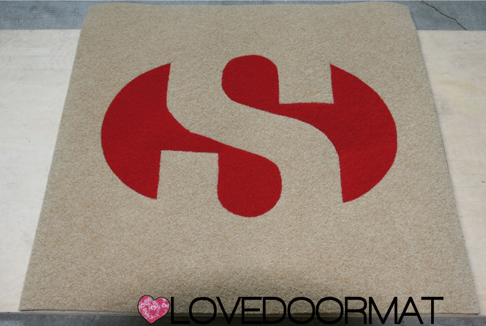 Zerbino Personalizzato Intarsiato per Azienda – Tuo Logo – LOVEDOORMAT in Ppl, Fondo in Gomma
