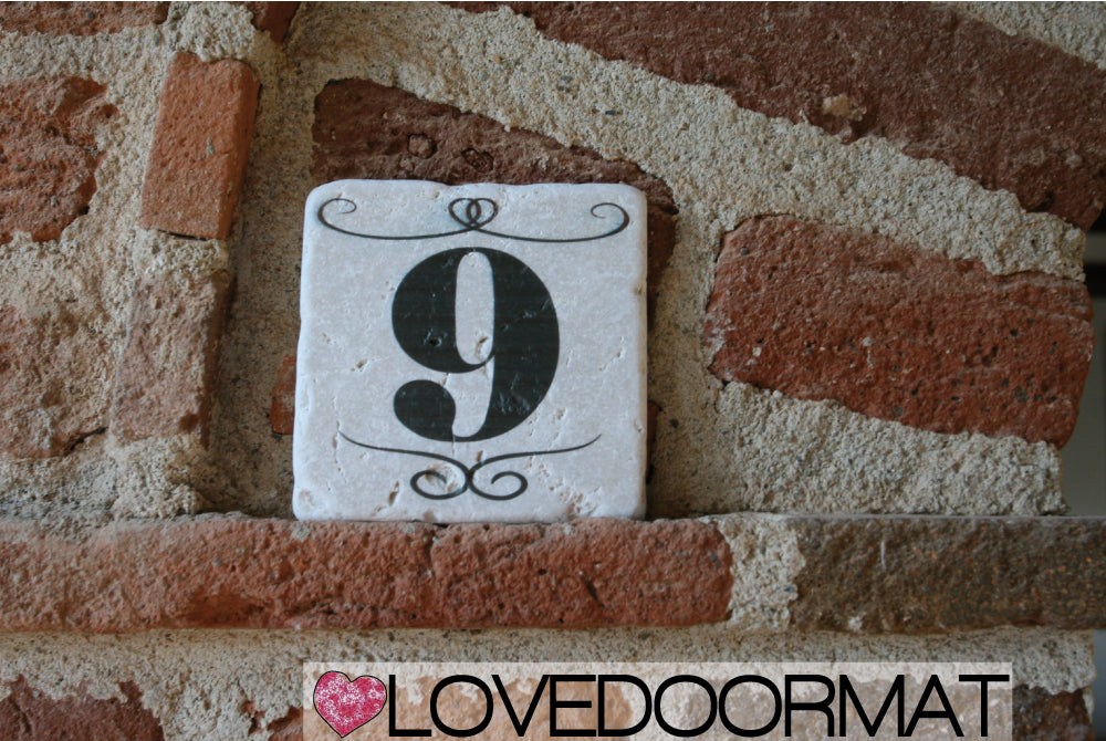 9 - Formella Numero Civico – Sublime – LOVEDOORMAT in Marmo 100% Naturale, Numeri, Lettere e Terminali