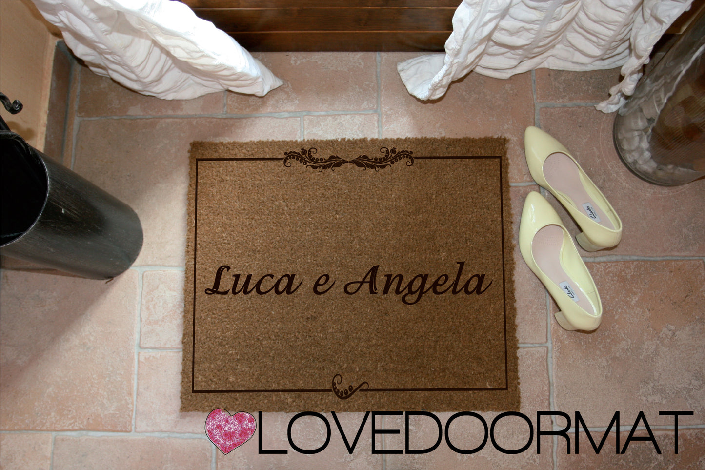 Zerbino Personalizzato – Adorabile, Tuo Testo – LOVEDOORMAT in Cocco, Fondo in Gomma 100% BIO