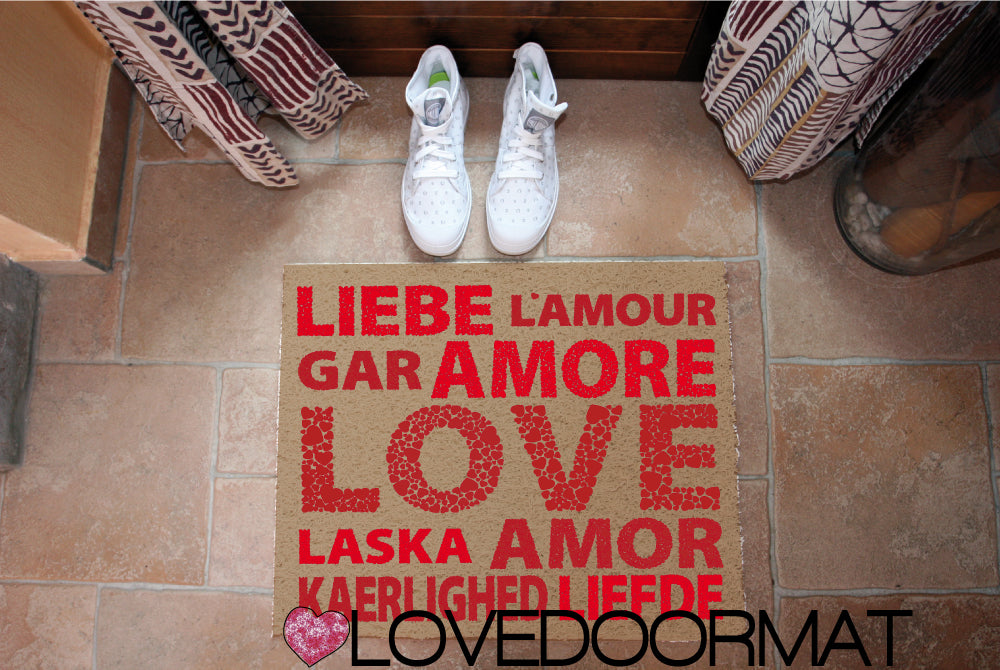 Zerbino Personalizzabile – Mondo D'Amore – LOVEDOORMAT in Pvc, Fondo in Gomma, 100% Impermeabile