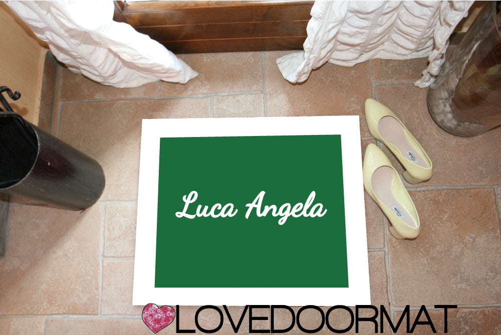 Tappeto Personalizzato – Bordi, Tuo Testo – LOVEDOORMAT in Feltro e Gomma e Con Il Tuo Testo