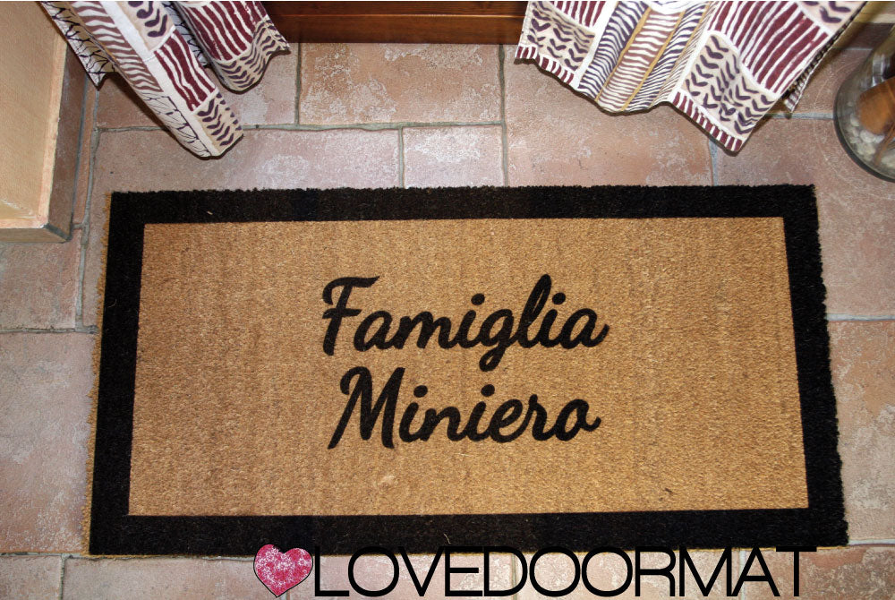 Zerbino Personalizzato – Bordi, Tuo Testo – LOVEDOORMAT in Cocco, Fondo in Gomma 100% BIO e Con Il Tuo Testo
