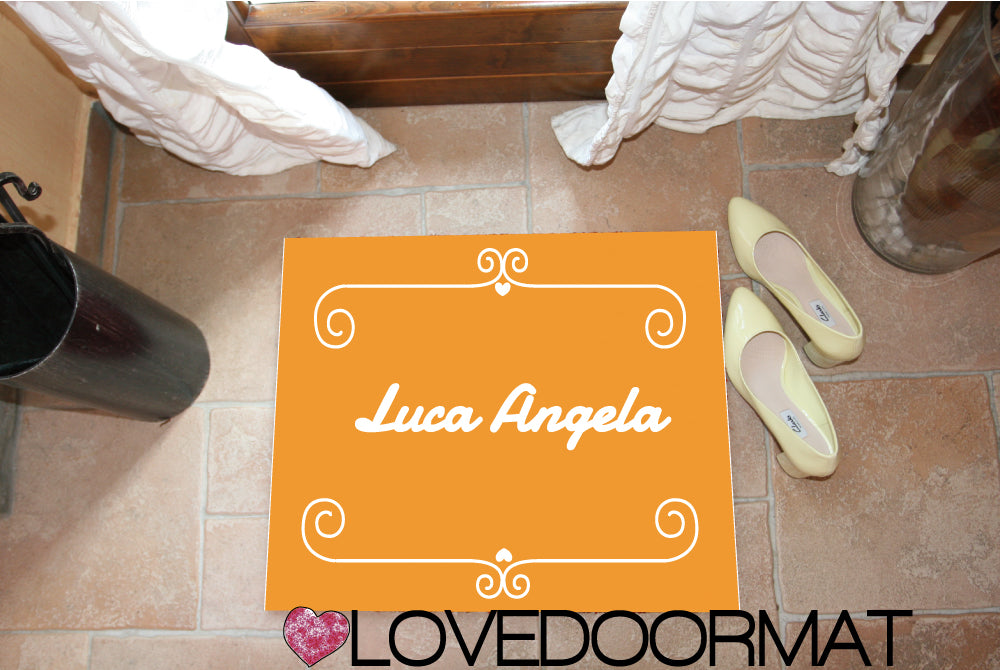 Tappeto Personalizzato – Damion, Tuo Testo – LOVEDOORMAT in Feltro e Gomma