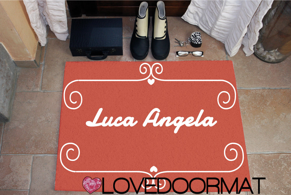 Zerbino Personalizzato – Damion, Tuo Testo – LOVEDOORMAT in Pvc, Fondo in Gomma