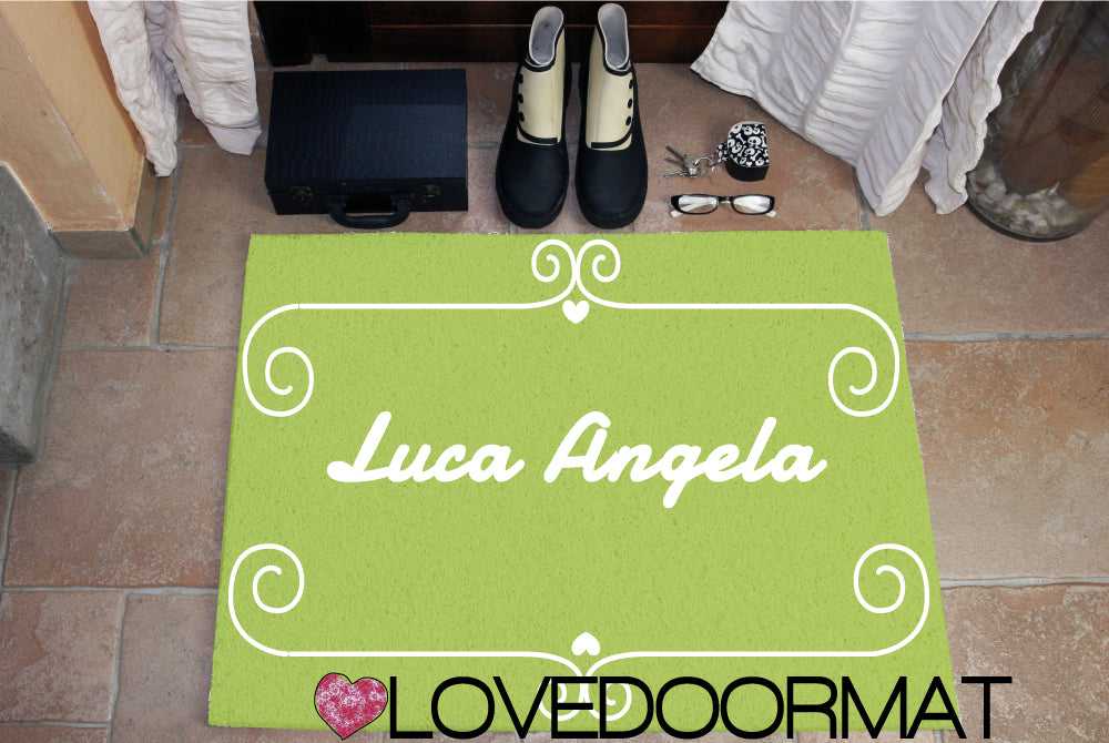 Zerbino Personalizzato – Damion, Tuo Testo – LOVEDOORMAT in Pvc, Fondo in Gomma