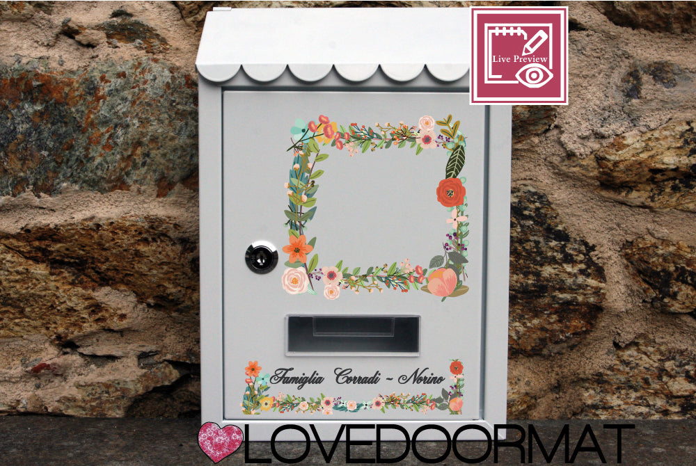 Cassetta Posta Personalizzata – Fiorita – LOVEDOORMAT In Acciaio Dipinto cm 30x21x7