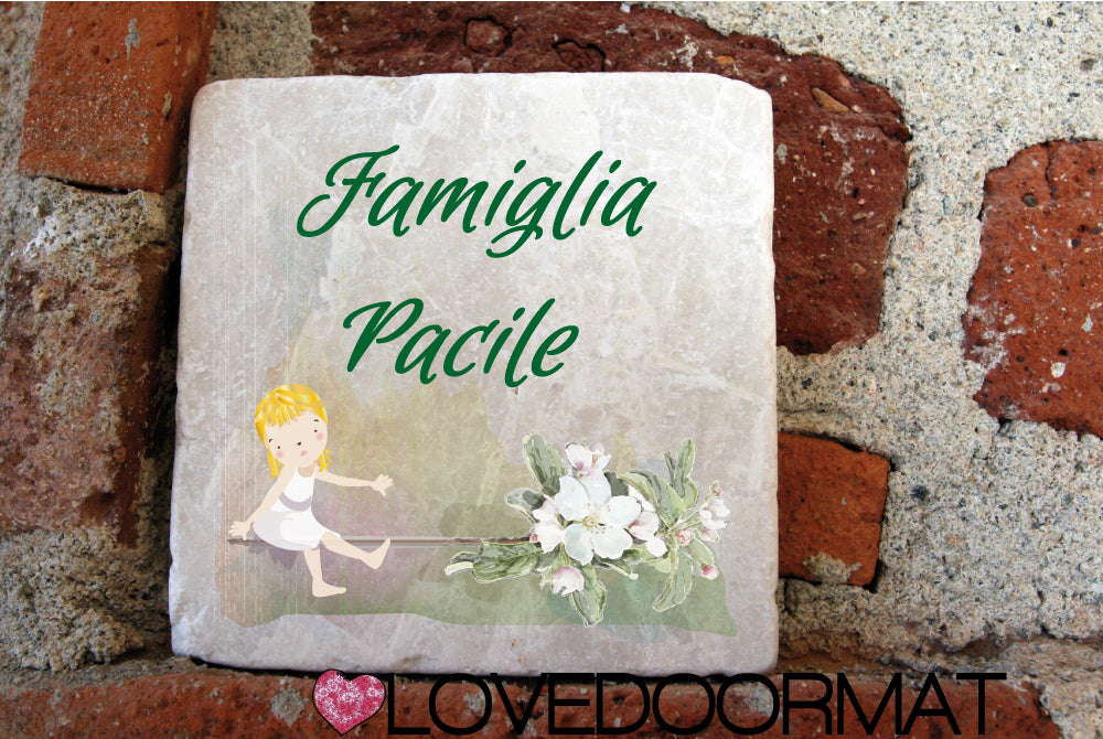Formella Personalizzata – Ninfa dei Boschi – LOVEDOORMAT in Marmo 100% Naturale