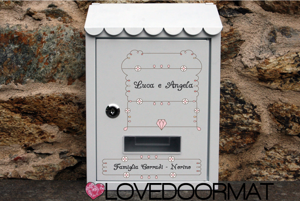 Cassetta Posta Personalizzata – Gioiello – LOVEDOORMAT In Acciaio Dipinto cm 30x21x7
