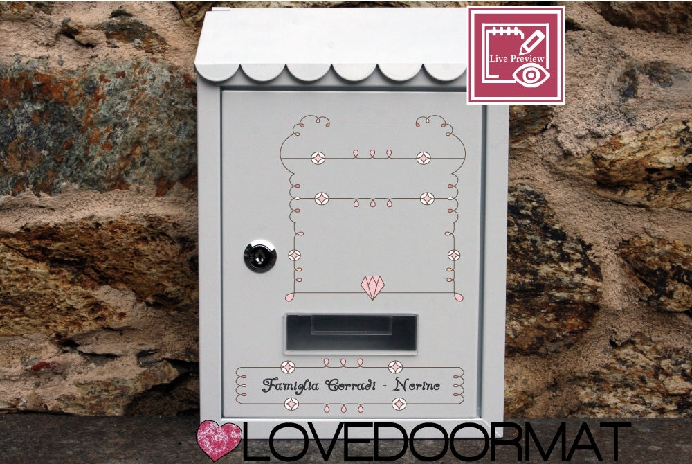 Cassetta Posta Personalizzata – Gioiello – LOVEDOORMAT In Acciaio Dipinto cm 30x21x7