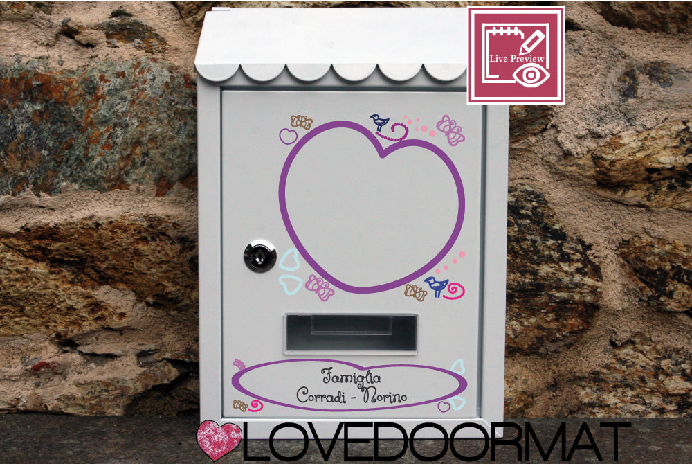 Cassetta Posta Personalizzata – Graziosa – LOVEDOORMAT In Acciaio Dipinto cm 30x21x7