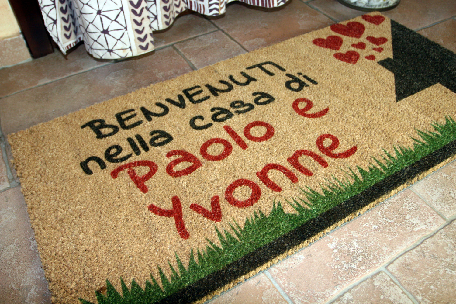 Zerbino personalizzato in cocco naturale LOVEDOORMAT