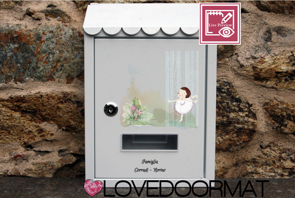 Cassetta Posta Personalizzata – Ninfa delle Acque – LOVEDOORMAT In Acciaio Dipinto cm 30x21x7
