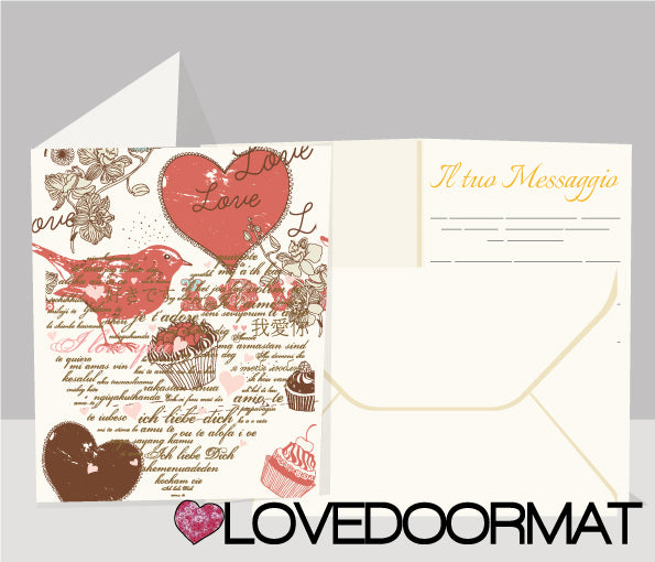 Biglietto Auguri Personalizzato LOVEDOORMAT Custom Greeting Card