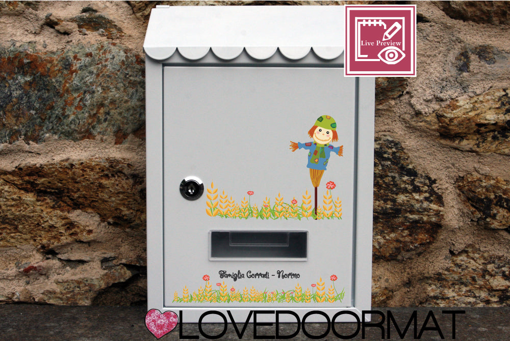 Cassetta Posta Personalizzata – Spaventapasseri – LOVEDOORMAT In Acciaio Dipinto cm 30x21x7
