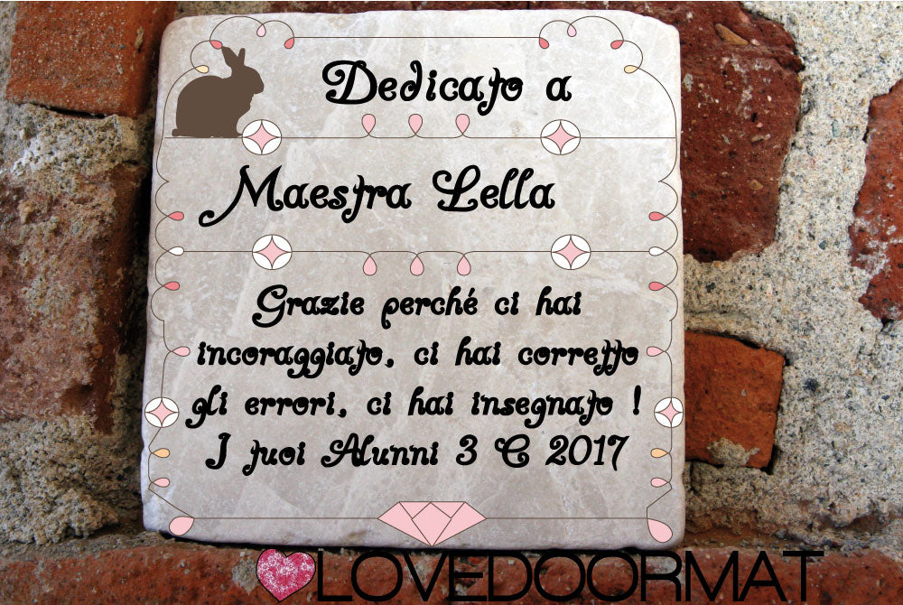 Formella Personalizzata – Dedica Gioiello – LOVEDOORMAT in Marmo 100% Naturale