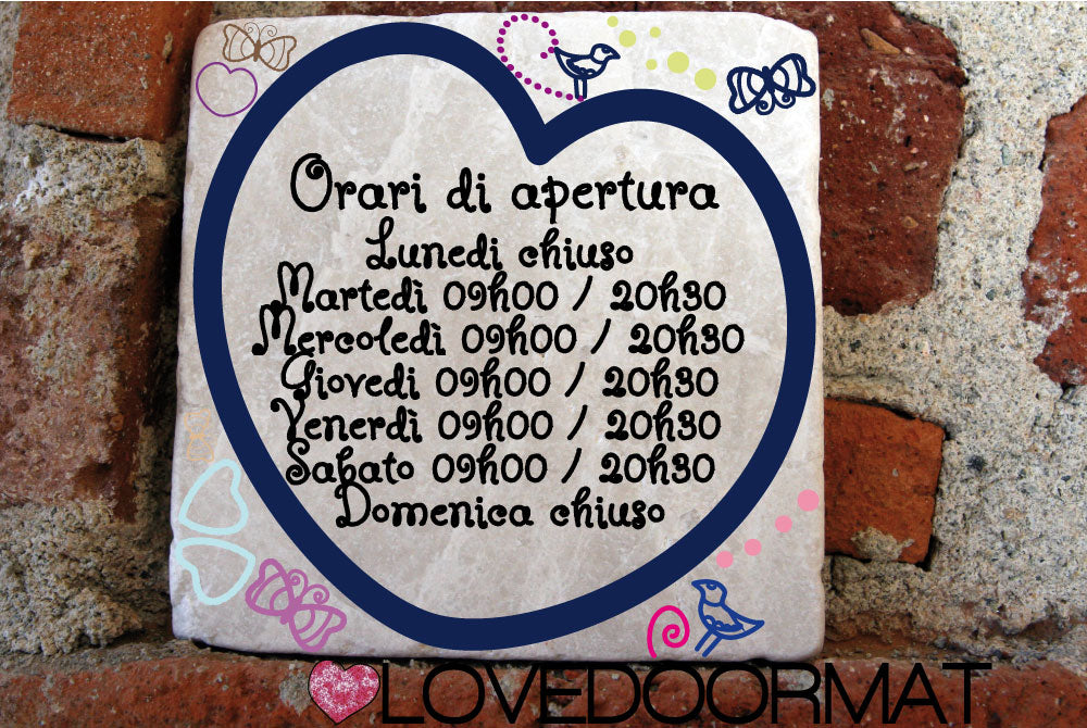 Formella Personalizzata – Graziosa – LOVEDOORMAT in Marmo 100% Naturale