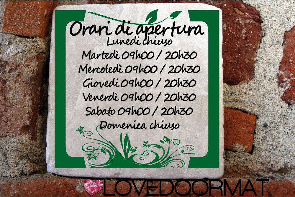 Formella Personalizzata – Serenità – LOVEDOORMAT in Marmo 100% Naturale