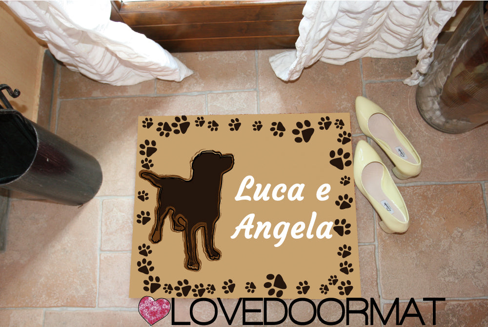 Tappeto Personalizzato – Tuo Cane, Tuo Testo – LOVEDOORMAT in Feltro e Gomma