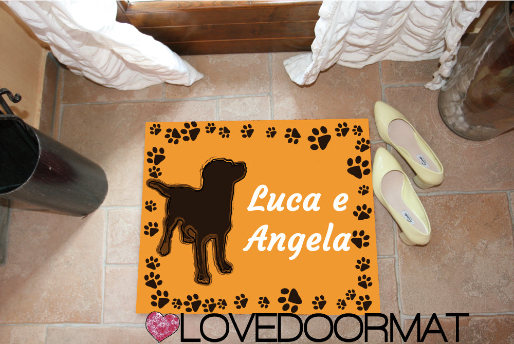 Tappeto Personalizzato – Tuo Cane, Tuo Testo – LOVEDOORMAT in Feltro e Gomma