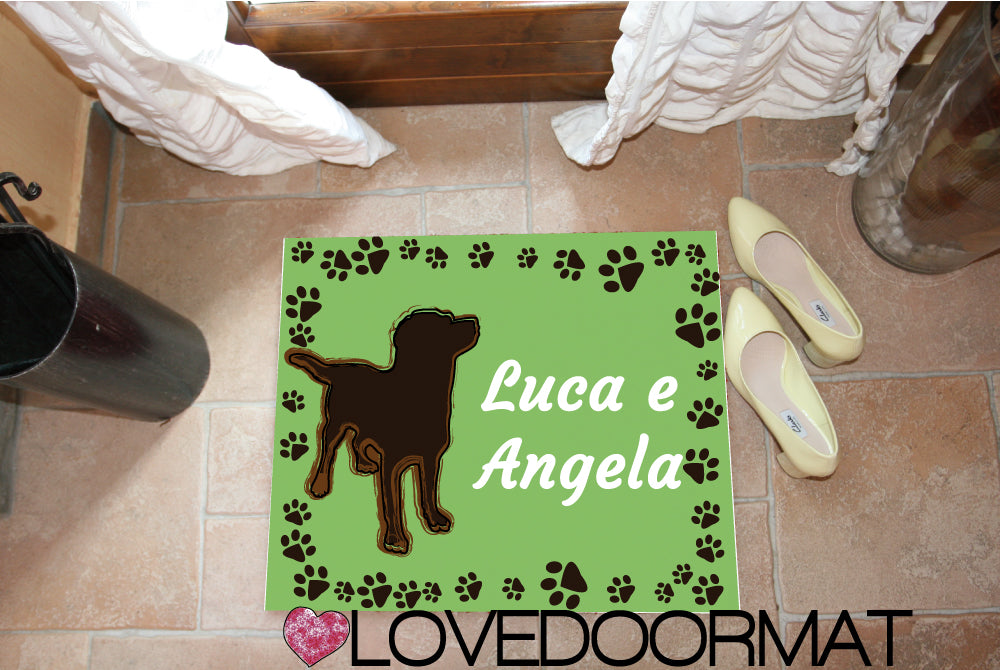 Tappeto Personalizzato – Tuo Cane, Tuo Testo – LOVEDOORMAT in Feltro e Gomma