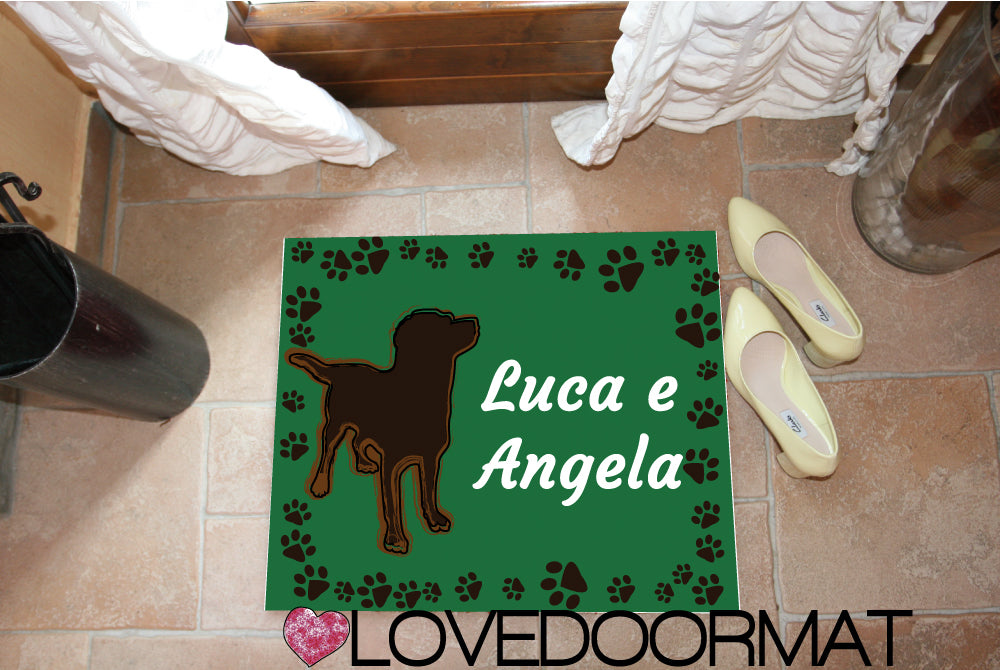 Tappeto Personalizzato – Tuo Cane, Tuo Testo – LOVEDOORMAT in Feltro e Gomma