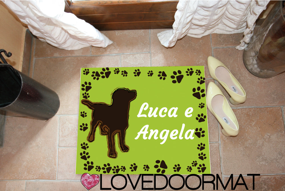 Tappeto Personalizzato – Tuo Cane, Tuo Testo – LOVEDOORMAT in Feltro e Gomma