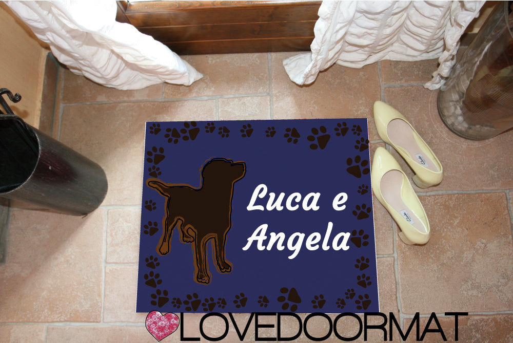Tappeto Personalizzato – Tuo Cane, Tuo Testo – LOVEDOORMAT in Feltro e Gomma