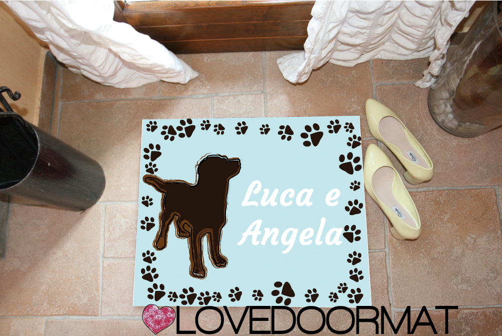 Tappeto Personalizzato – Tuo Cane, Tuo Testo – LOVEDOORMAT in Feltro e Gomma