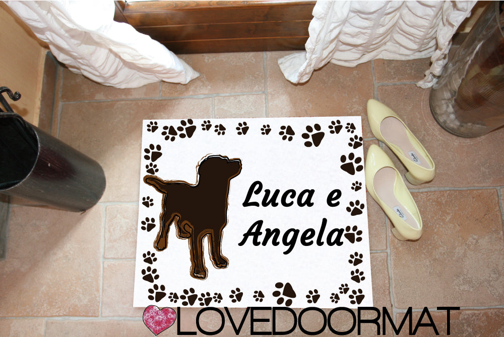 Tappeto Personalizzato – Tuo Cane, Tuo Testo – LOVEDOORMAT in Feltro e Gomma