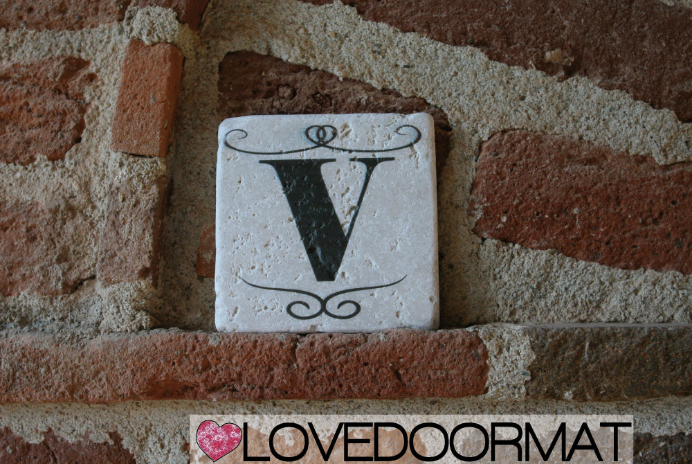 V - Formella Numero Civico – Sublime – LOVEDOORMAT in Marmo 100% Naturale, Numeri, Lettere e Terminali