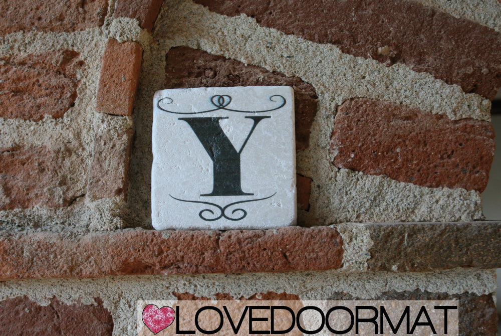 Y - Formella Numero Civico – Sublime – LOVEDOORMAT in Marmo 100% Naturale, Numeri, Lettere e Terminali