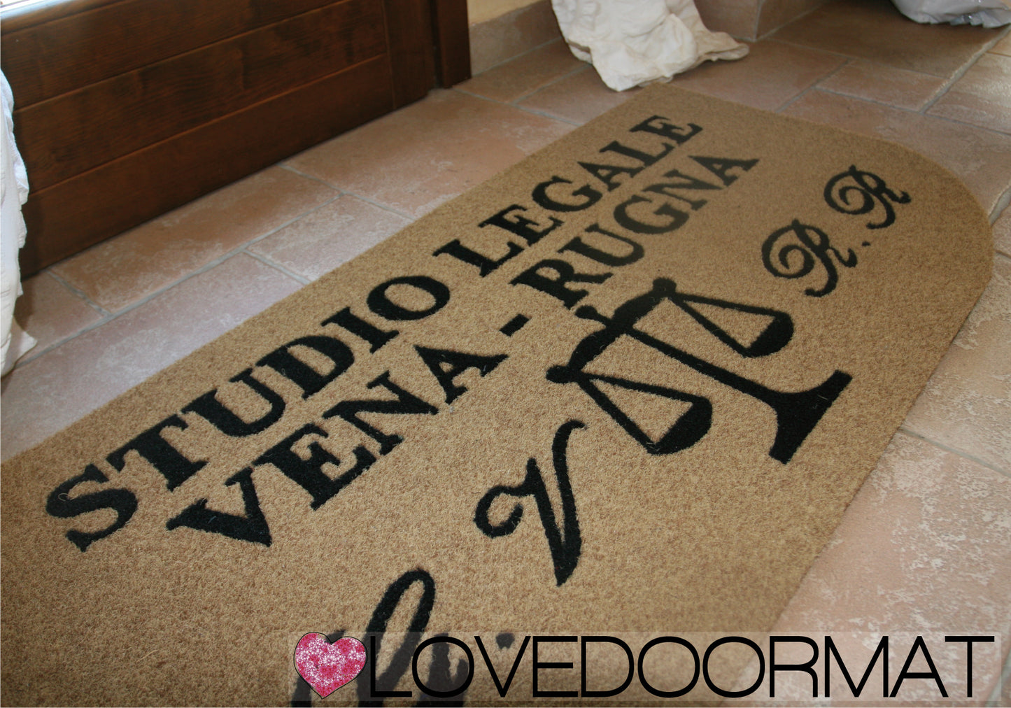 Zerbino Personalizzato – Studio Legale – LOVEDOORMAT in PPL a Intarsio, Agugliato, Fondo in Gomma