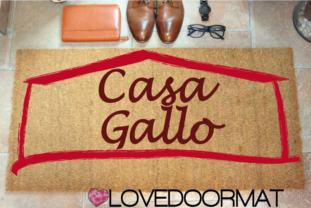 Zerbino Personalizzato – Casa Cornice, Tuo Testo – LOVEDOORMAT in Cocco, Fondo in Gomma 100% BIO