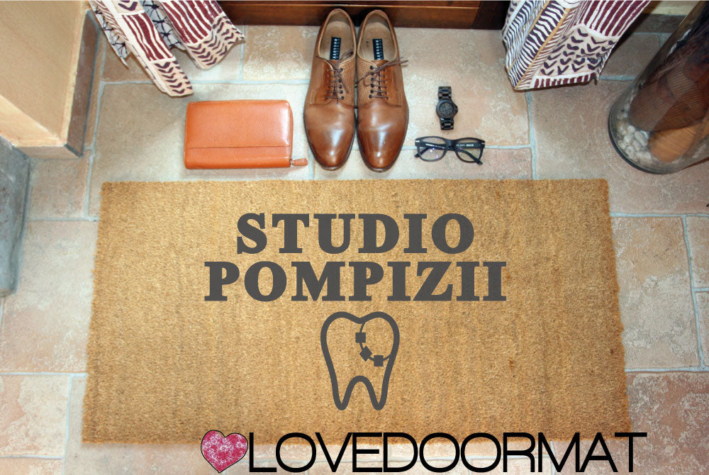Zerbino Personalizzato – Studio Dentista – LOVEDOORMAT in Cocco, Fondo in Gomma, 100% BIO