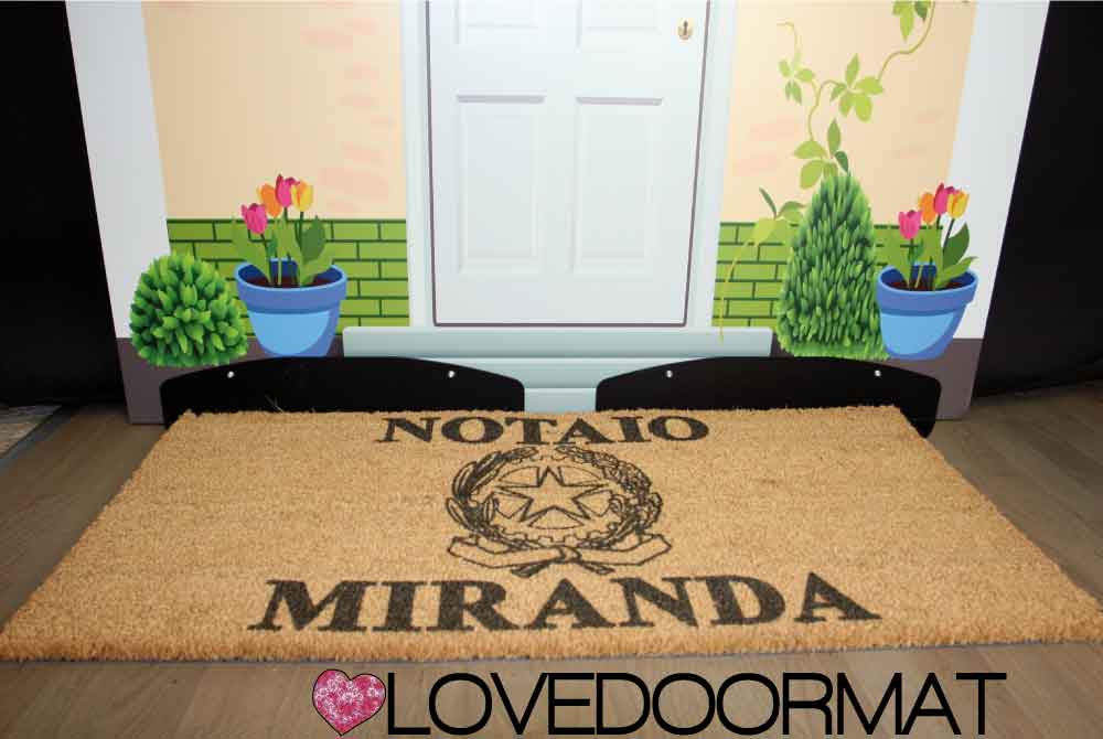 Zerbino Personalizzato – Studio Notaio – LOVEDOORMAT in Cocco, Fondo in Gomma, 100% BIO