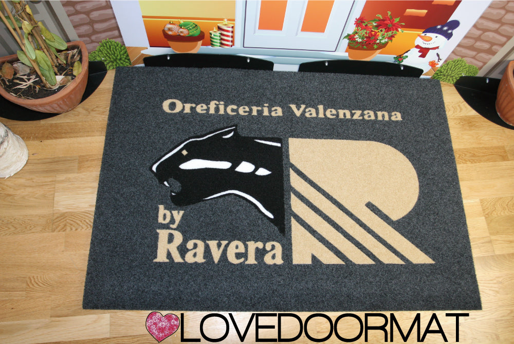 Zerbino Personalizzato Intarsiato per Azienda – Tuo Logo – LOVEDOORMAT in Ppl, Fondo in Gomma