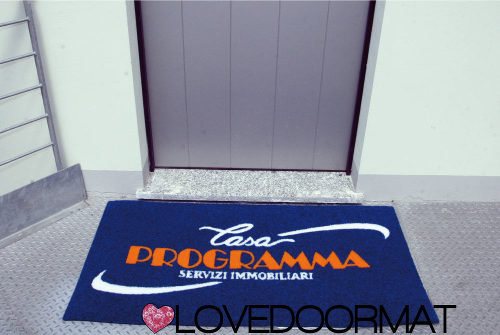 Zerbino Personalizzato Intarsiato per Azienda – Tuo Logo – LOVEDOORMAT in Ppl, Fondo in Gomma