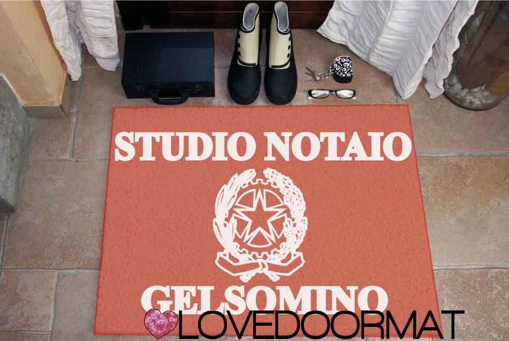 Zerbino Personalizzato – Studio Notaio – LOVEDOORMAT in Pvc, Fondo in Gomma, 100% Impermeabile