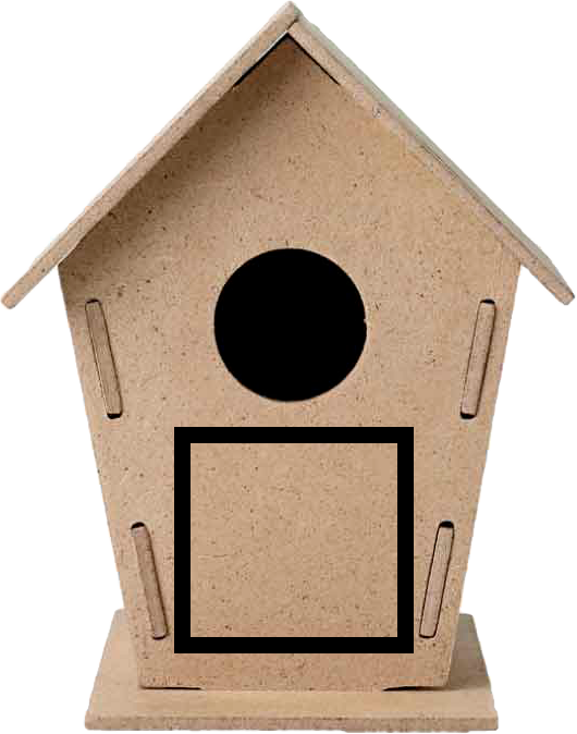 Casetta Uccelli Personalizzata – Tue Iniziali in Cornice – LOVEDOORMAT in Legno