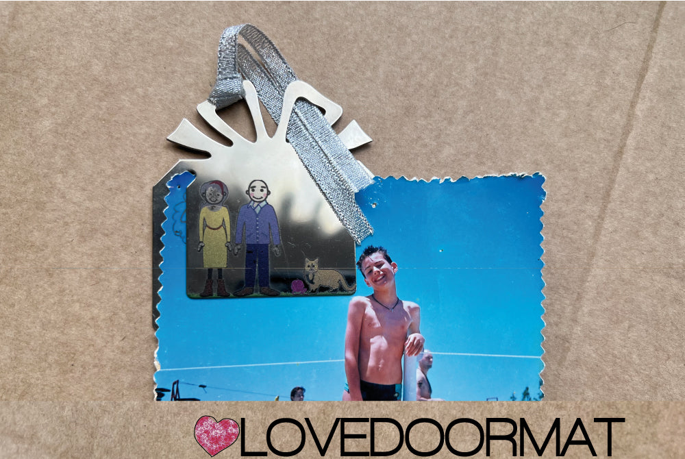 Portafoto A Clip Personalizzato - Fumetto Famiglia - in Metallo cm. 5x4 Artigianato Fatto a mano Design e Produzione 100% Made in Italy