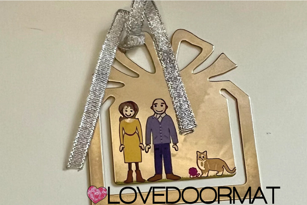 Portafoto A Clip Personalizzato - Fumetto Famiglia - in Metallo cm. 5x4 Artigianato Fatto a mano Design e Produzione 100% Made in Italy