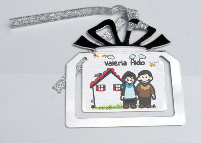 Portafoto A Clip Personalizzato - Fumetto Famiglia - in Metallo cm. 5x4 Artigianato Fatto a mano Design e Produzione 100% Made in Italy