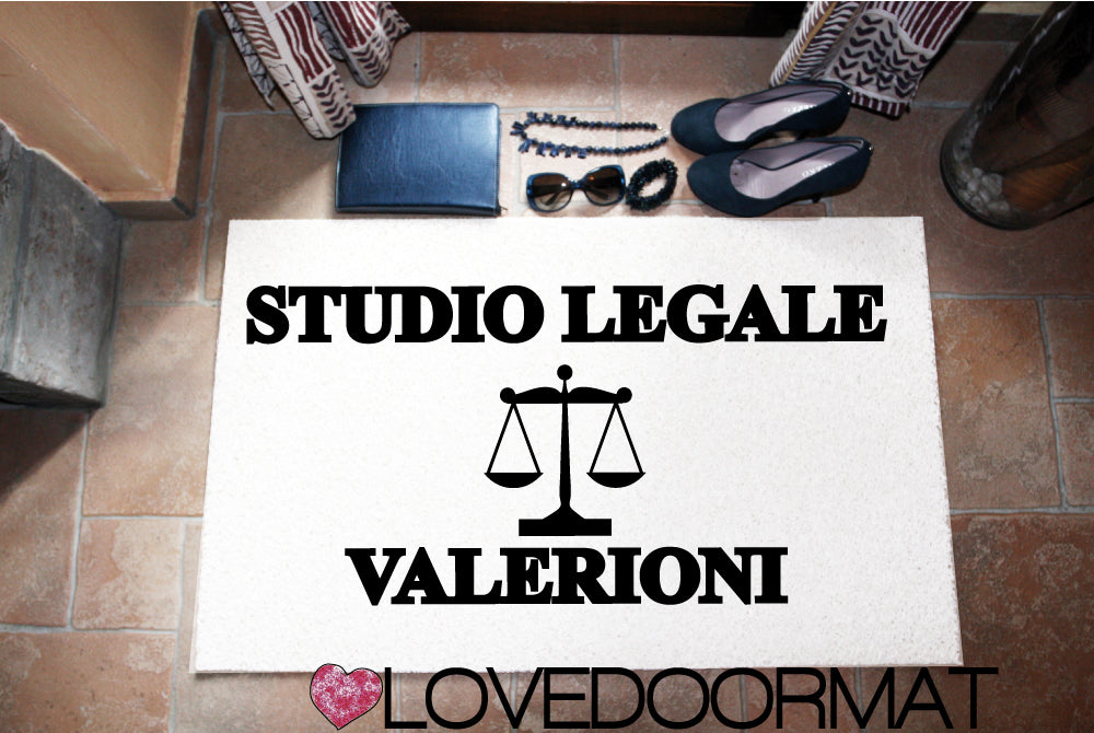 Zerbino Personalizzato – Studio Legale – LOVEDOORMAT in Feltro, Fondo in Gomma, 100% asciugapassi