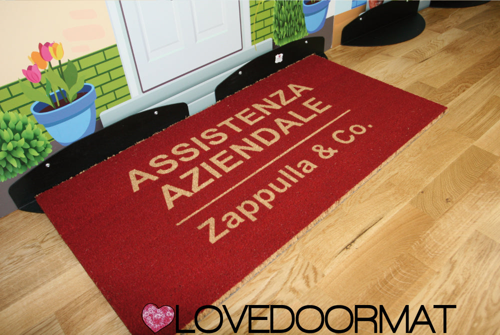 Zerbino Personalizzato – Tuo Logo – LOVEDOORMAT in Cocco, Fondo in Gomma 100% BIO per Azienda
