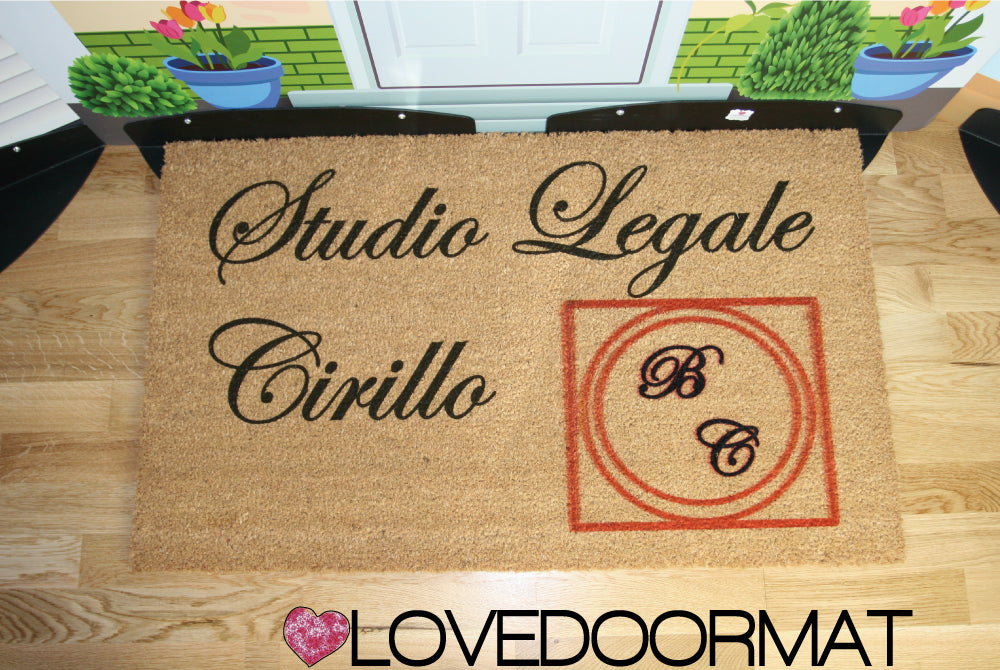 Zerbino Personalizzato – Tuo Logo – LOVEDOORMAT in Cocco, Fondo in Gomma 100% BIO per Azienda