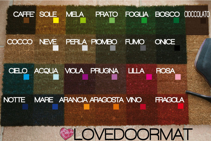 Colori disponibili per Zerbino Personalizzato LOVEDOORMAT in Cocco, Fondo in Gomma 100% BIO