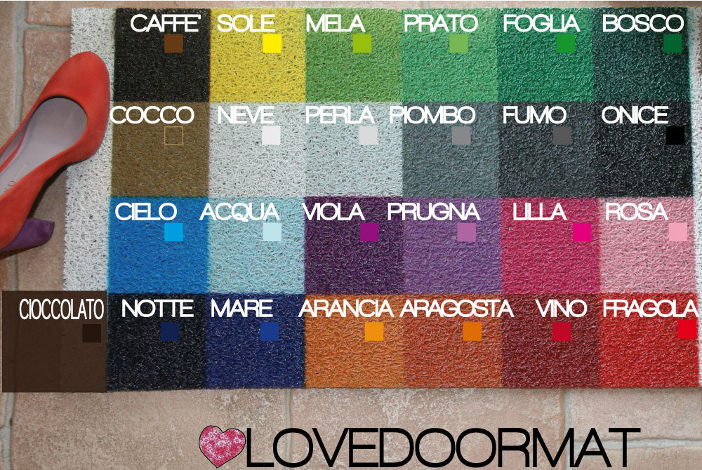 Colori disponibili per Zerbino Personalizzato da Esterno LOVEDOORMAT in Pvc, Fondo in Gomma